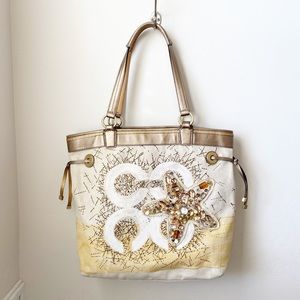 Coach Canvas Tote with Jewels